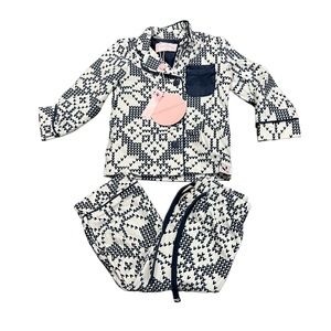 Sweet Honey Baby Girl 12 month Christmas Snowflake PJ’s Pajamas Winter Snowflake